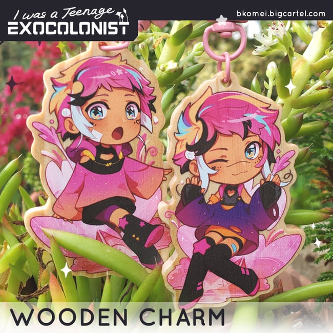 Exocolonist Nomi-Nomi Double-Sided 2.5" Wooden Charm