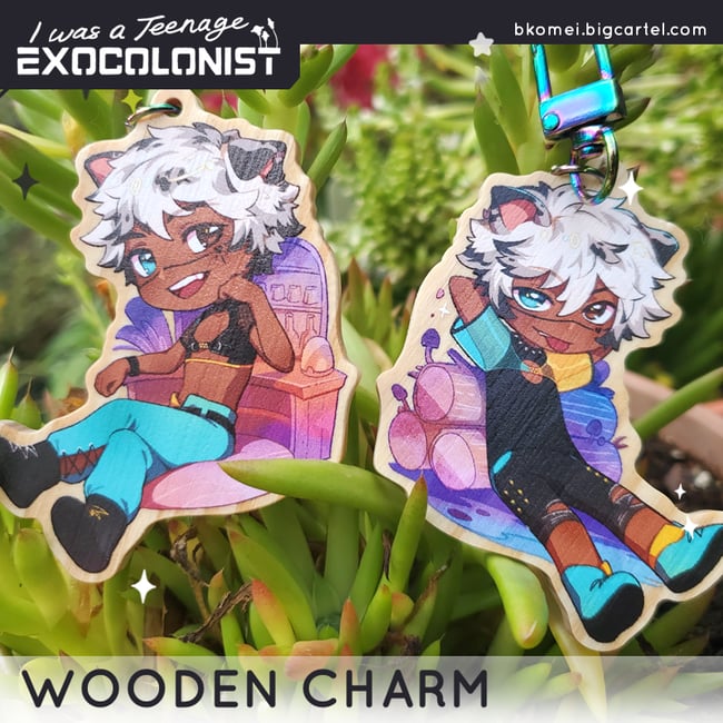 [PREORDER] Official Exocolonist Rex Double-Sided 2.5" Wooden Charm