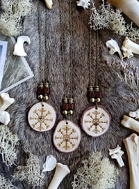 Image 2 of Wood Round Talisman Necklaces