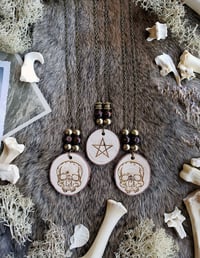 Image 3 of Wood Round Talisman Necklaces