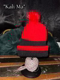 Image 6 of Knitted Beanie With Puff Ball