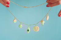Image 1 of Multiple charm ceramic charm necklace