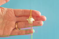 Image 1 of Bull Taurus ceramic charm pendant necklace