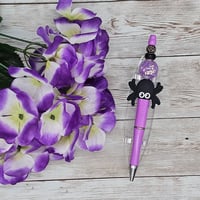 Image 3 of Purple Spider Beaded Pen 
