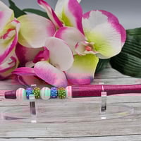 Image 2 of Pink Green and Blue Sparkly Beaded Pen 
