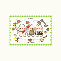 Cafe Rabbits A6 Art Print