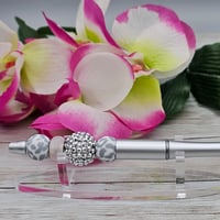 Image 2 of Silver Cheetah Beaded Pen 