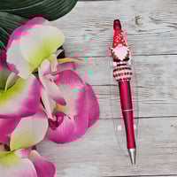 Image 3 of Red Gnome Beaded Pen 