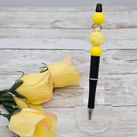 Image 1 of Yellow Sparkle Beaded Pen