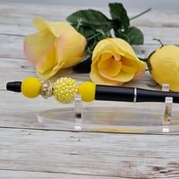 Image 2 of Yellow Sparkle Beaded Pen