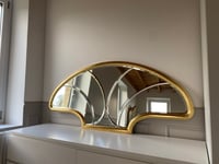Image 1 of Miroir Art Déco « Coquillage » doré à la feuille d’or  ✨
