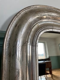 Image 2 of Miroir Louis-Philippe doré à la feuille d’argent ✨