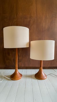 Image 3 of Lampe de table vintage en teck, éditée par Kirk, Danemark, années 60