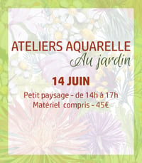 Atelier au jardin botanique de Nancy - Aquarelle Petit paysage - 14 JUIN