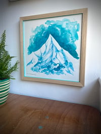 Image 1 of Framed original mountain painting