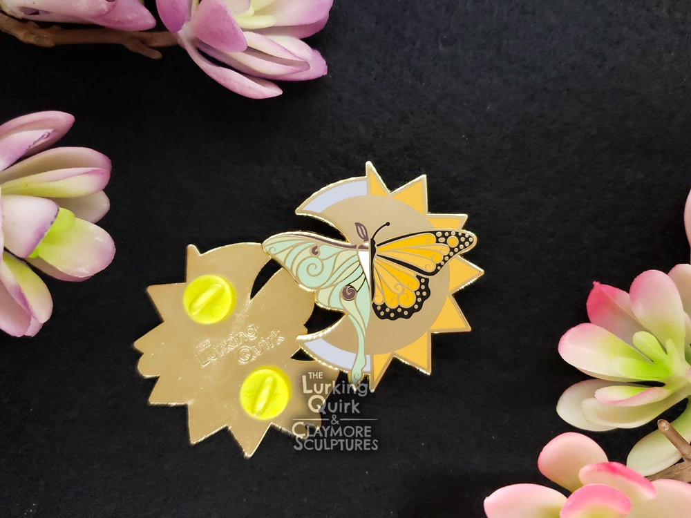 2inch Luna Moth/Monarch Butterfly Hard Enamel Pin