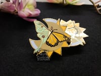 Image 3 of 2inch Luna Moth/Monarch Butterfly Hard Enamel Pin