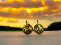 Crescent Moon Earrings with Swarovski Pearl