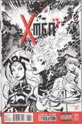 Image of STORM,PHOENIX, ROGUE ORIGINAL INK DRAWING ON COVER OF XMEN #1