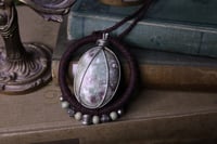 Image 4 of Brown hemp cord ruby fuchsite necklace