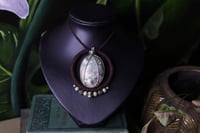 Image 1 of Brown hemp cord ruby fuchsite necklace