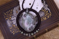 Image 2 of Brown hemp cord ruby fuchsite necklace