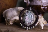 Image 3 of Brown hemp cord ruby fuchsite necklace