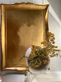 Image 3 of Vintage Gold Paper Mache Tray 