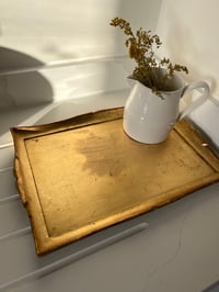 Image 1 of Vintage Gold Paper Mache Tray 