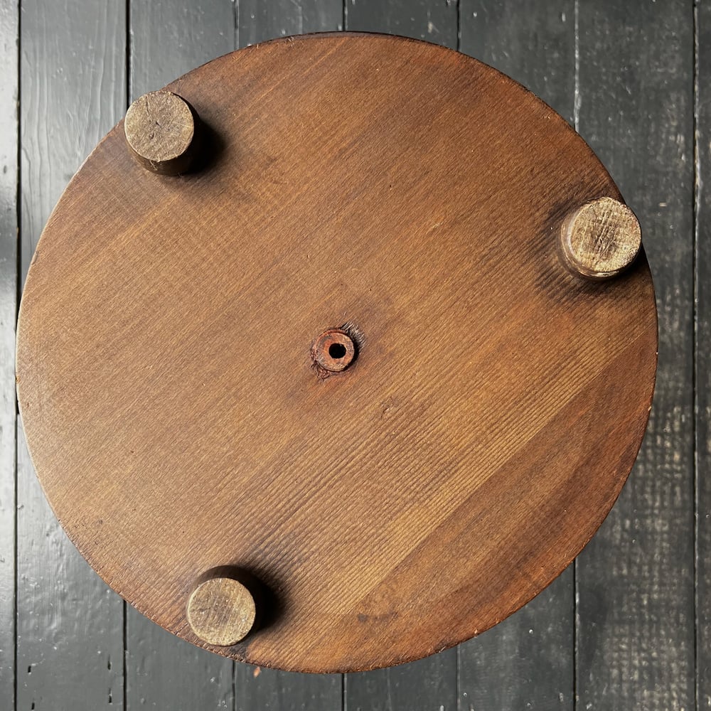 Image of Turned Wood Side Table with Barley Twist Stem