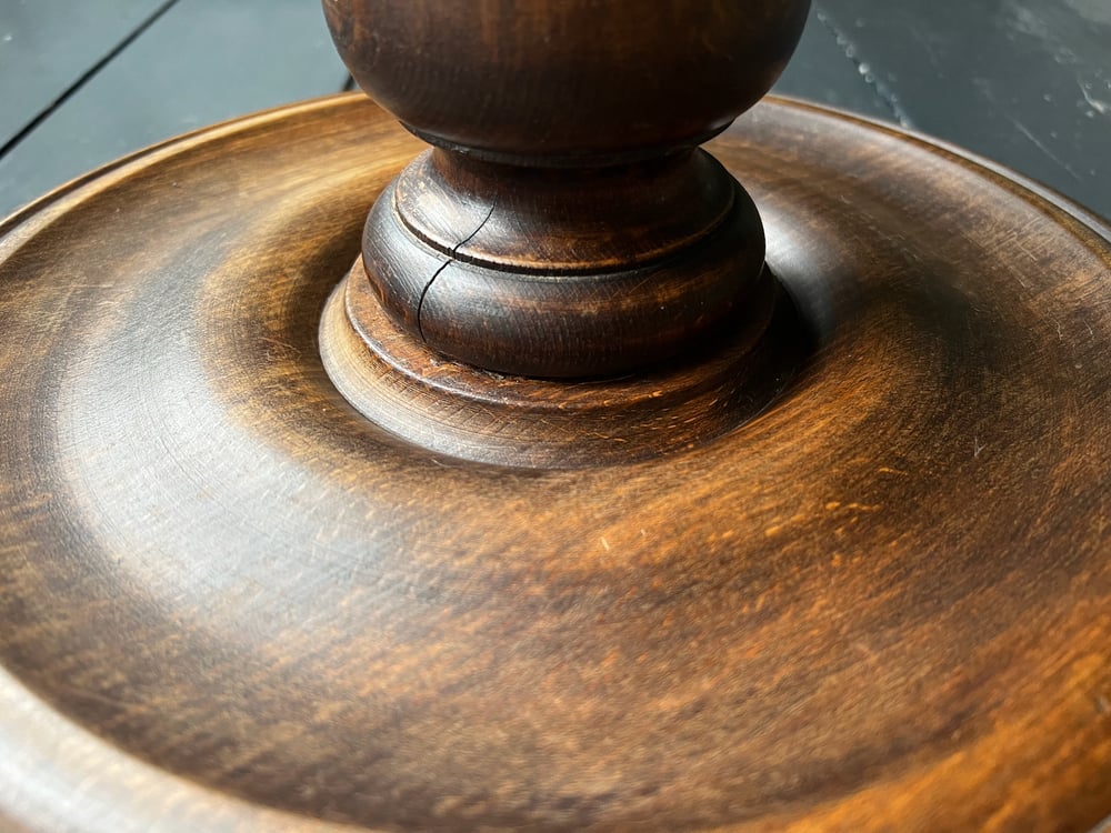 Image of Turned Wood Side Table with Barley Twist Stem