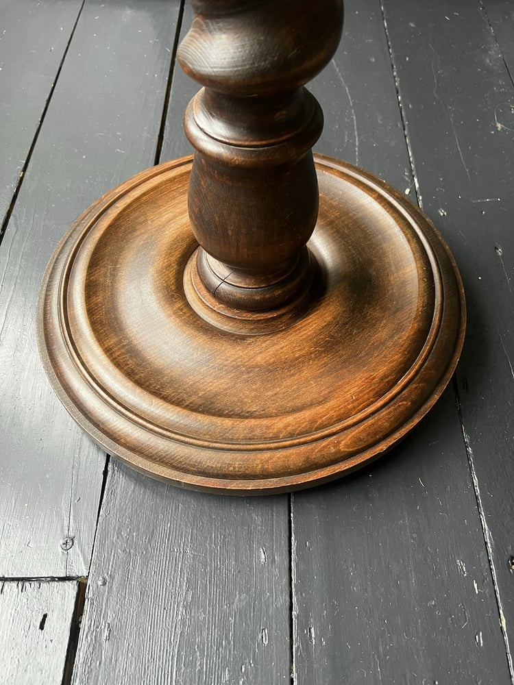 Image of Turned Wood Side Table with Barley Twist Stem