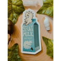 Image 1 of Stoat Milk Sticker / Transparent + Matte