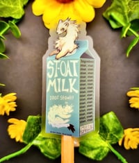 Image 2 of Stoat Milk Sticker / Transparent + Matte