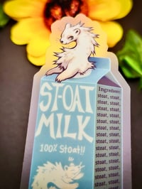 Image 4 of Stoat Milk Sticker / Transparent + Matte