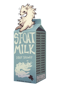 Image 5 of Stoat Milk Sticker / Transparent + Matte