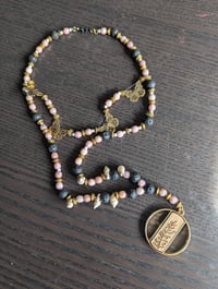 Image 1 of Pink and Gold Butterfly Necklace