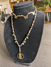 Image 3 of Pink and Gold Butterfly Necklace