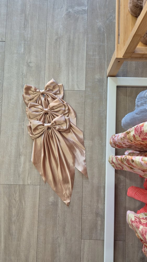 Image of Satin Hair Bow. Gold. By NATASAstudio.