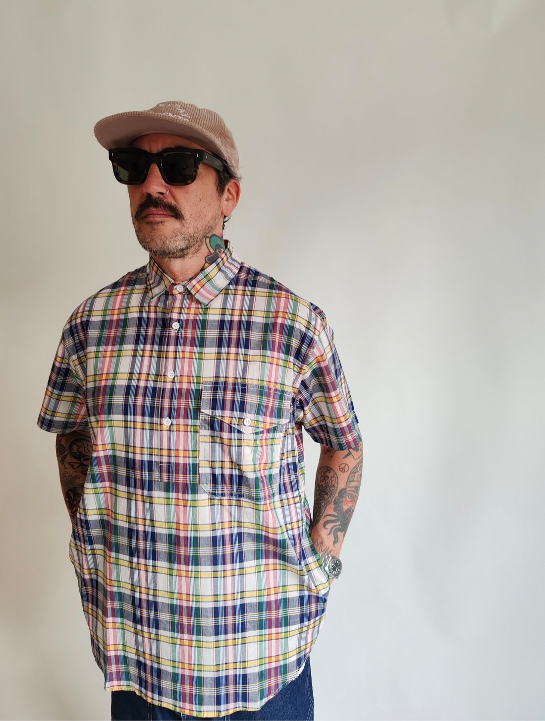 Image of Terry Checkered Overshirt 