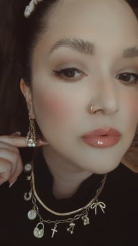 Image 4 of  Vintage Cherry Paperclip Huggie Earrings