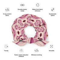 Image 3 of St. Louis Water Lily Hair Scrunchie - Pink and Magenta