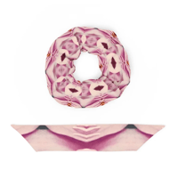 Image 4 of St. Louis Water Lily Hair Scrunchie - Pink and Magenta