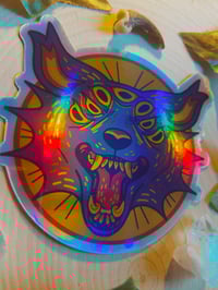 Image 2 of HOLO Psychedelic Wolf Sticker