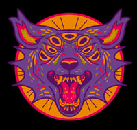 Image 3 of HOLO Psychedelic Wolf Sticker
