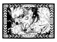 Image 3 of HOLO Wolf Fight Sticker