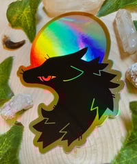 Image 2 of HOLO Wolf in the Moon Sticker