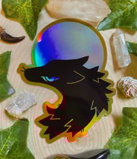 Image 1 of HOLO Wolf in the Moon Sticker