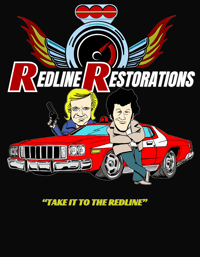 Image 2 of Starsky & Hutch Redline Restorations T-Shirt (Black)