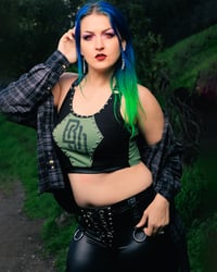 Image 4 of S-M Born of Osiris Crop Top and Flannel Set